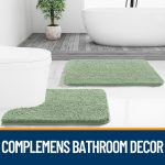 Buganda Bathroom Rugs 30x20, Quick Dry Machine Washable Chenille Bath Mats with Rubber Backing, Grey - Image 87