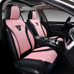 FLORICH Leather Car Seat Covers Full Set for Cars, SUVs & Trucks, Pink Black Front & Rear Automotive Seat Covers, Universal Fit for Toyota Honda Ford Jeep - Image 2
