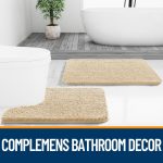 Buganda Bathroom Rugs 30x20, Quick Dry Machine Washable Chenille Bath Mats with Rubber Backing, Grey - Image 95